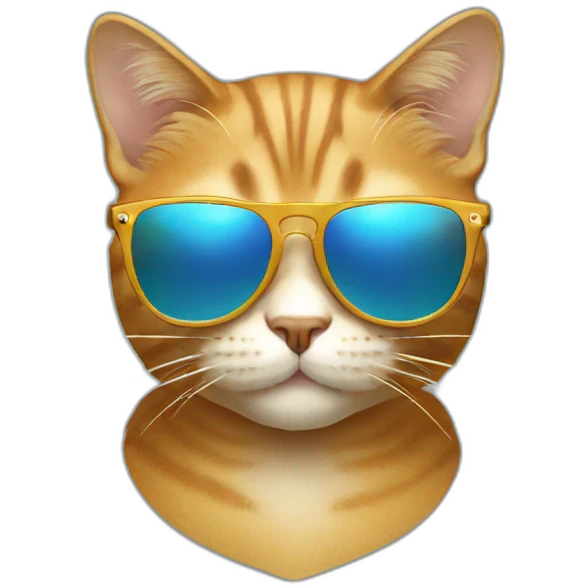 Cat with sunglasses, very cool emoji