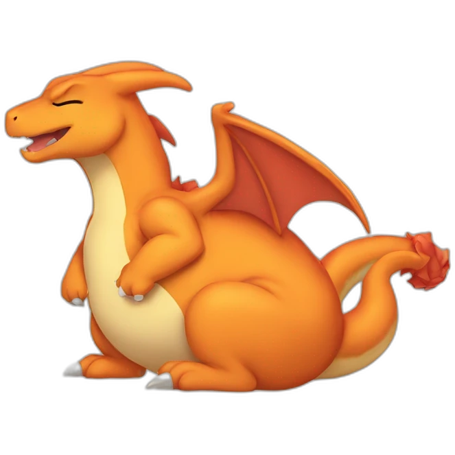 charizard curled up sleeping emoji