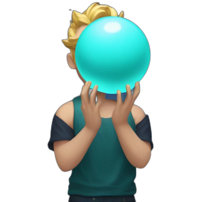 Gamer holds Uranus in his hands emoji
