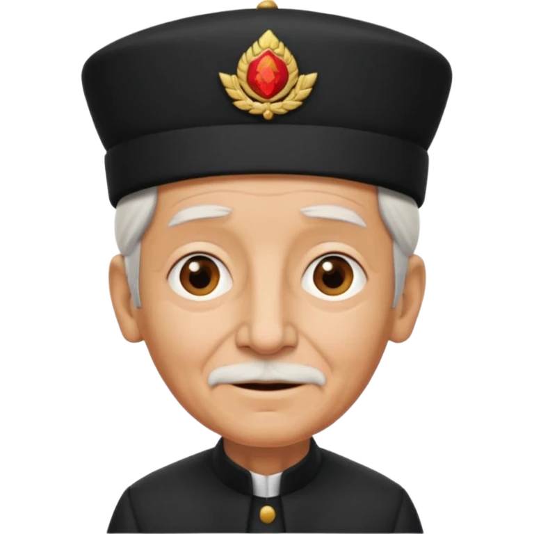 black suited old with fes hat emoji