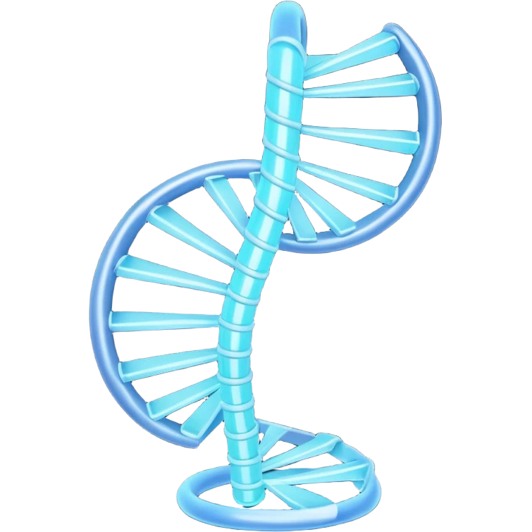 A single helical ribbon representing mRNA, twisting smoothly like a corkscrew or spiral staircase but with only one ribbon; no ladder rungs, no paired bases, no second strand.  Focus on one continuous strand only.” emoji