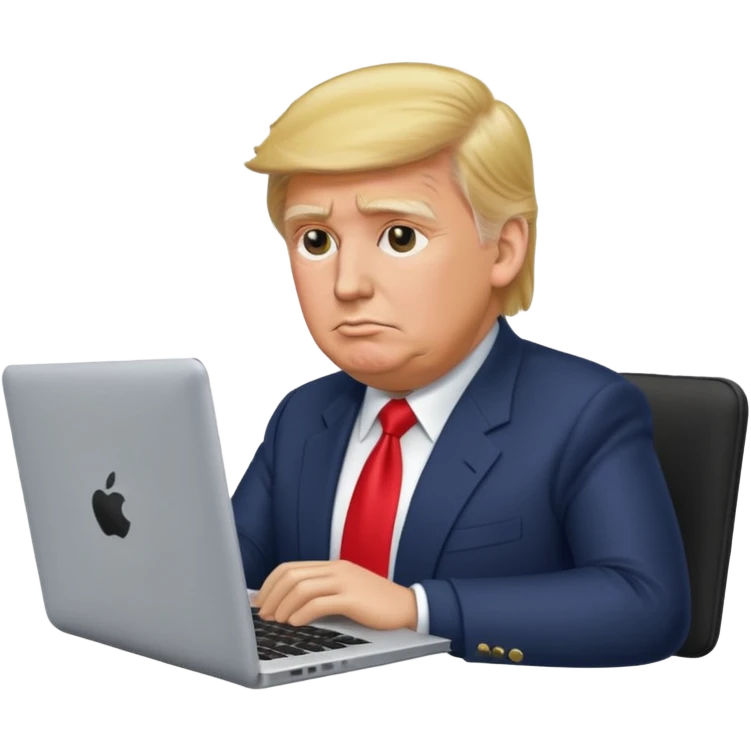 trump with laptop emoji