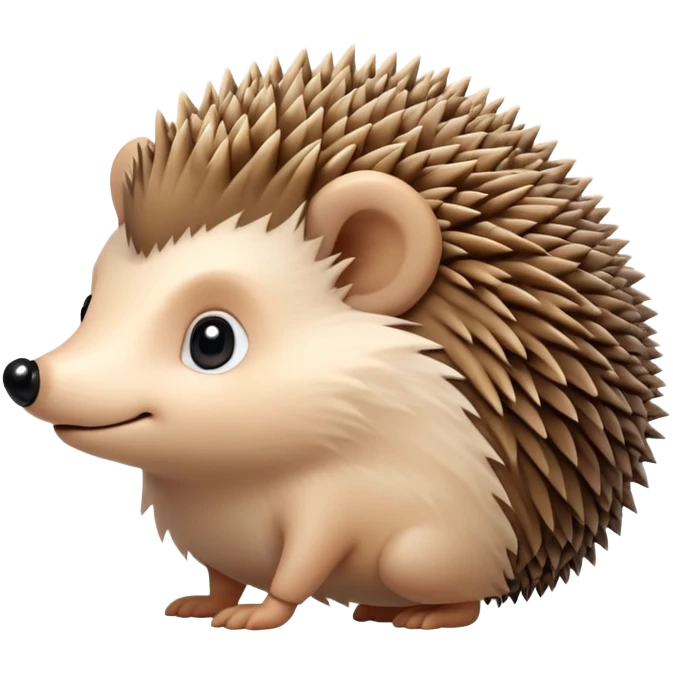 small cute hedgehog with round body, short spines, pointed nose and tiny legs emoji