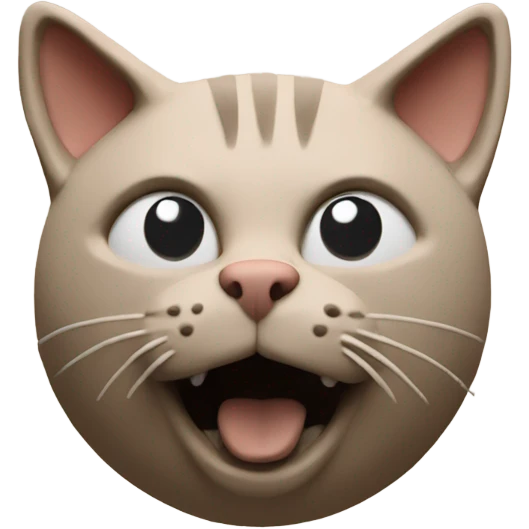 A cat sculpture made of clay  emoji