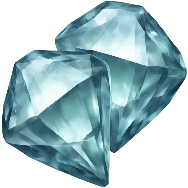 2 separate pieces far away of each other  of cracked diamond in half emoji