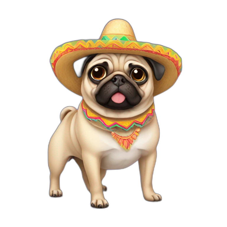Pug with a sombrero emoji