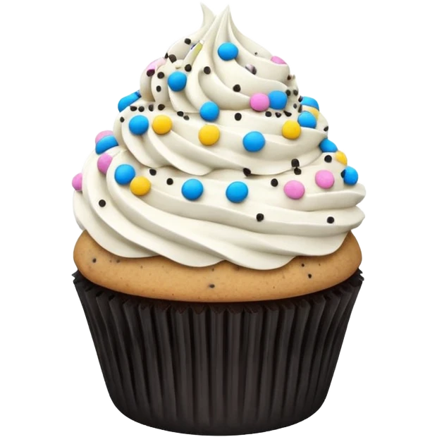 Cookies and cream cupcake with cookies and cream bites emoji