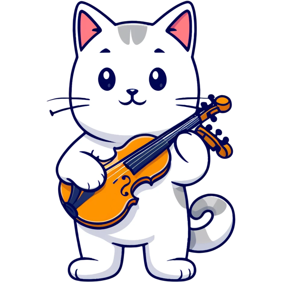 Cat whit violin emoji
