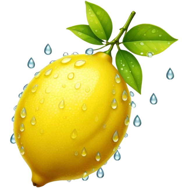 lemon with dewdrops emoji