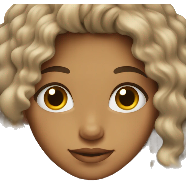 Brown eyed girl with wavy hair emoji