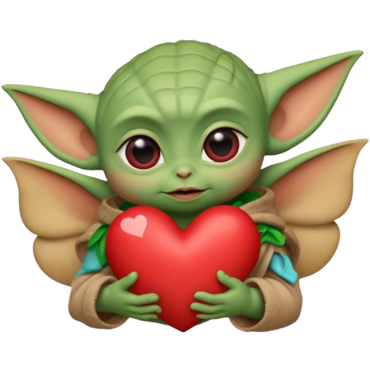 Baby yoda with heart emoji