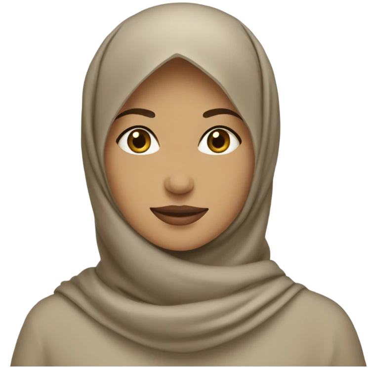Women wearing beige ￼hijab  emoji