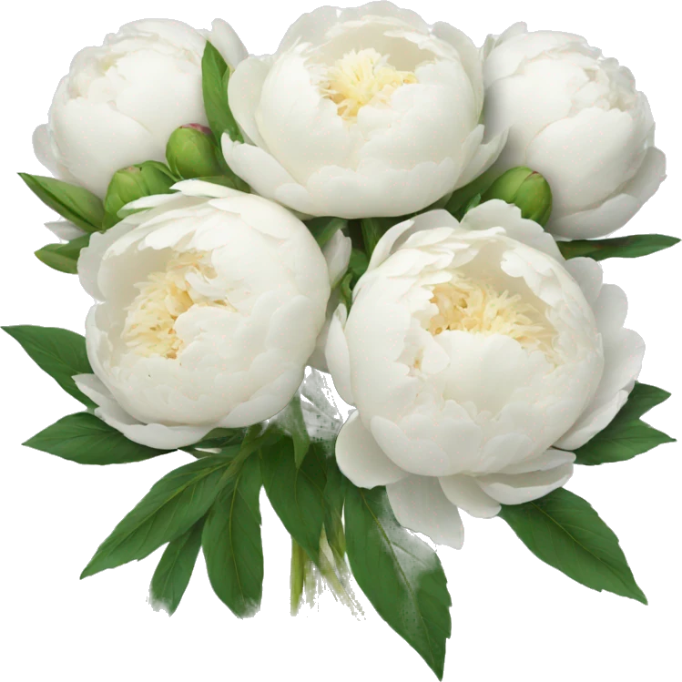 White peonies bouquet  emoji