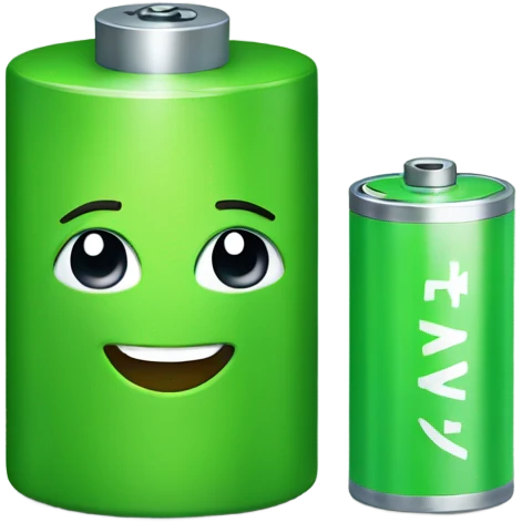 Green battery smiling Little bit  emoji