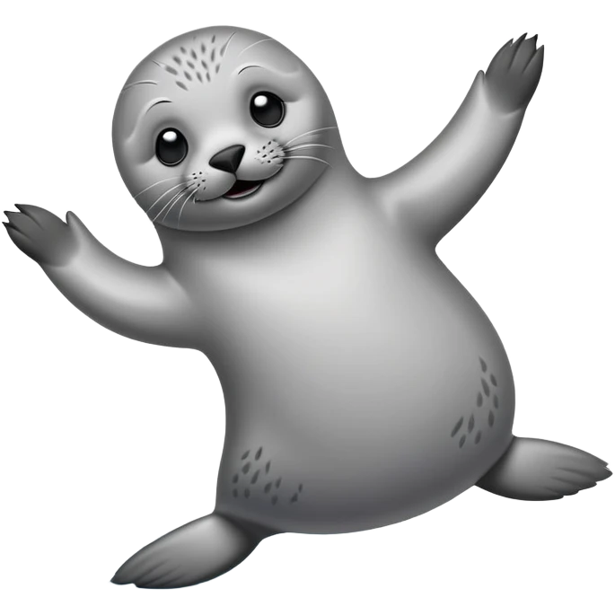 A seal grooves to the beat, dancing joyfully on the ice with flips and twirls! emoji
