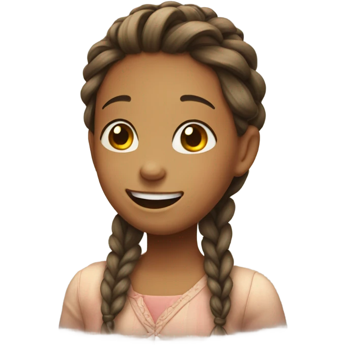 Girl with braid crying laughing  emoji