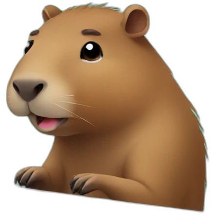 Capybara watching netflix on computer emoji