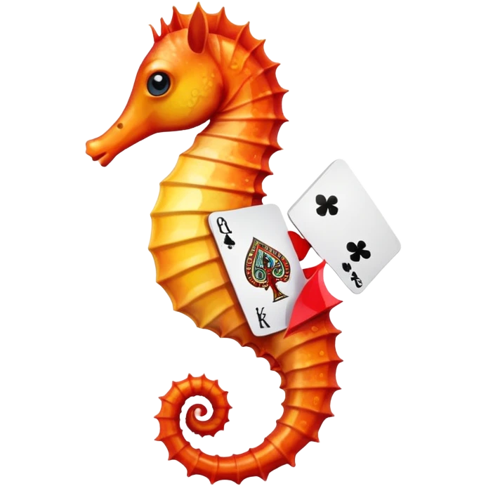 Seahorse with a poker look at me emoji