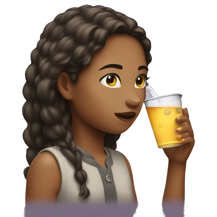 Girl taking a drink emoji
