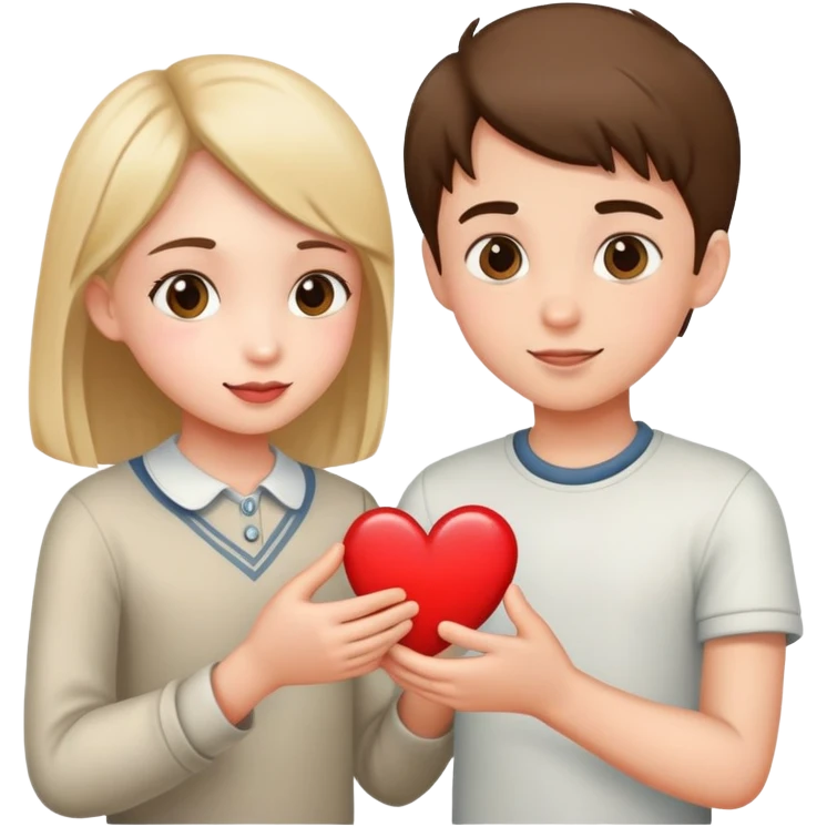 Boy giving heart to girl emoji