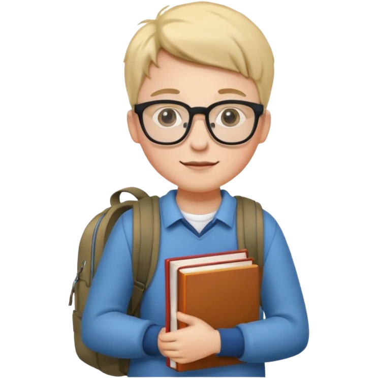 Student carrying backpack and books emoji