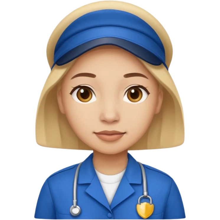 Care assistant my picture in blue uniform emoji