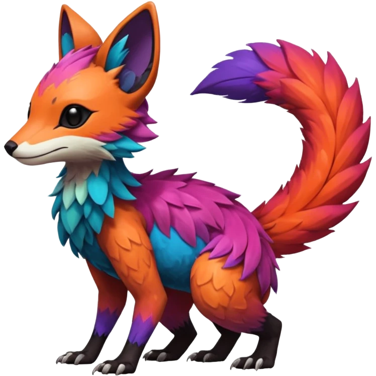 Rare realistic exotic edgy epic pretty beautiful handsome gorgeous aesthetic colorful vibrant Vernid-Trico-species-Fakemon-creature by LiLaiRa, 4 legs, 1 tail, random markings, (full body) emoji