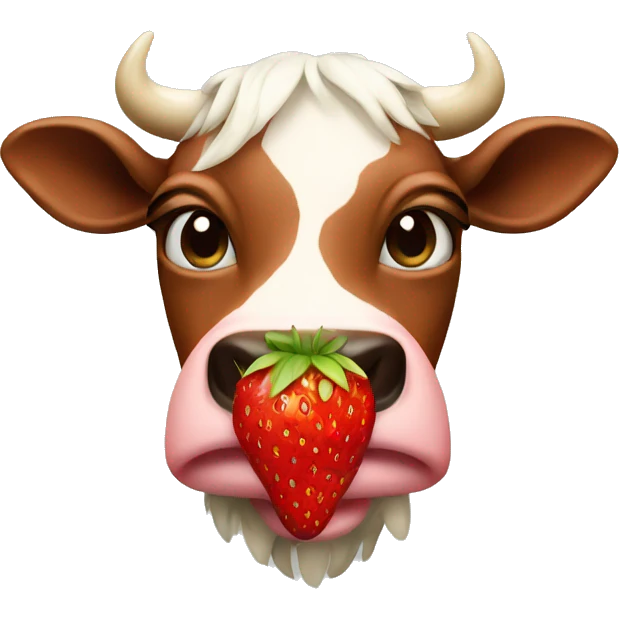 Strawberry cow emoji