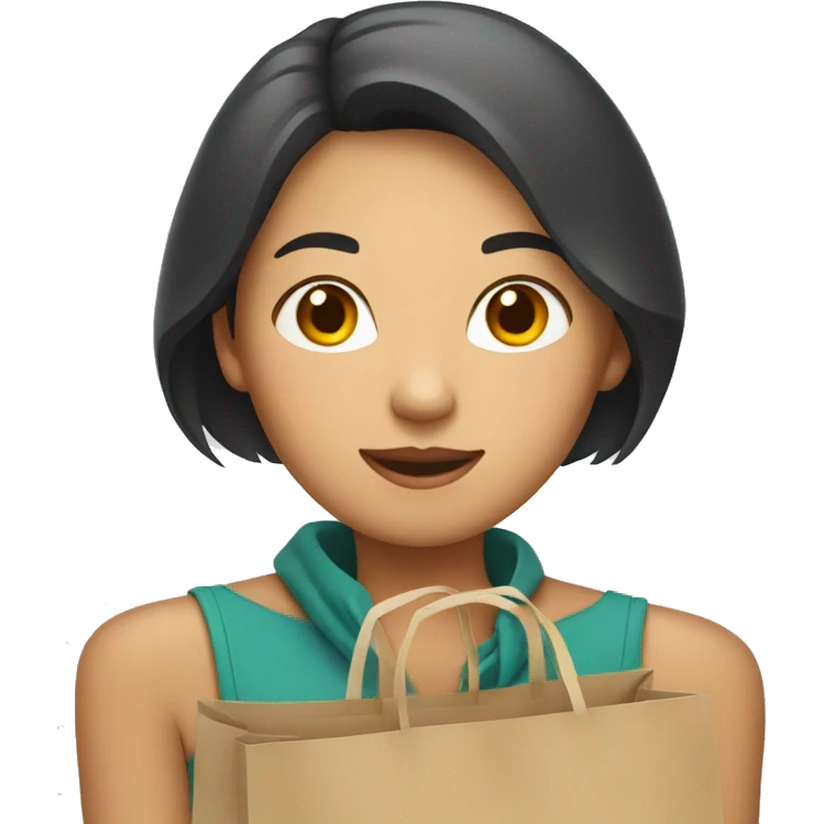 Asian woman holding bags emoji