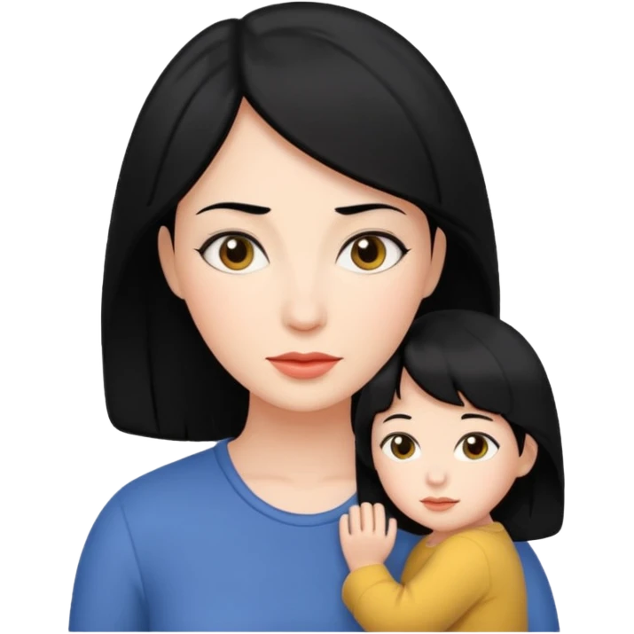 mother with black hair emoji