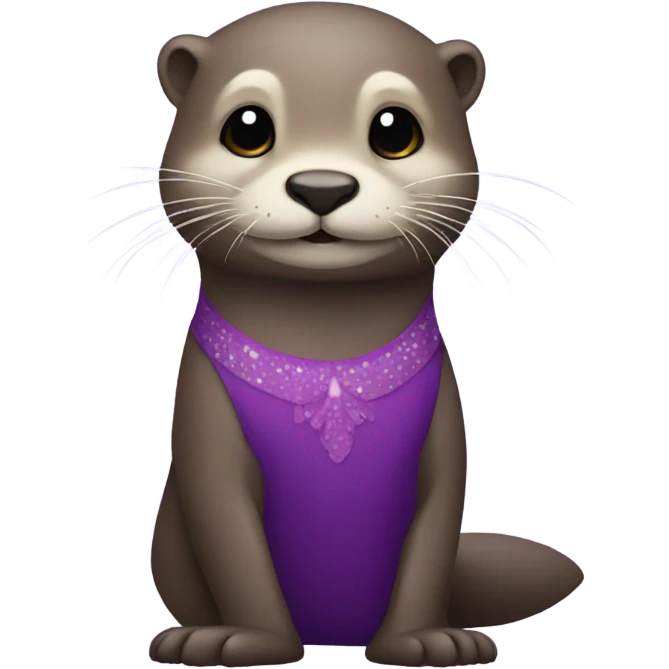 
Otter with a purple dress emoji