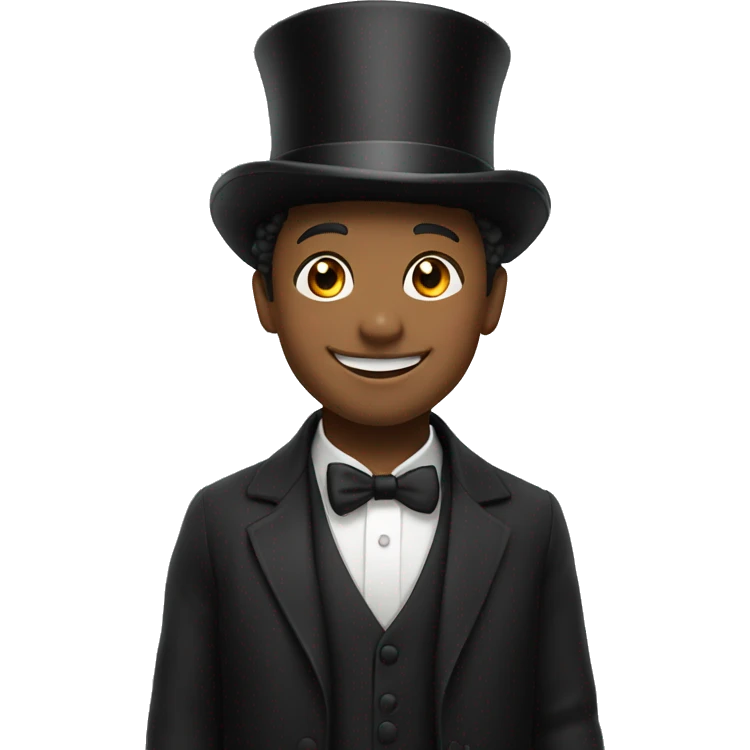 Smiling boy in top hat emoji