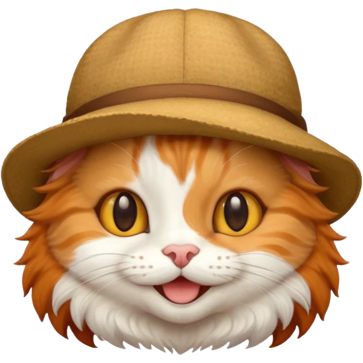 гарний коти у шляпці emoji