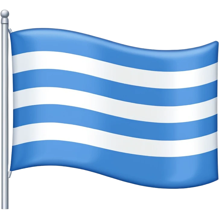 emoji Flag with 3 simple  horizontal lines: white, blue, white, equal one to another/ No other signs. lines equal. only 3 emoji