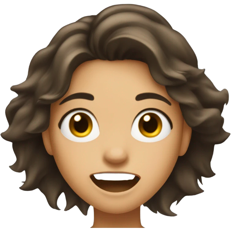 Brunette girl going crazy emoji