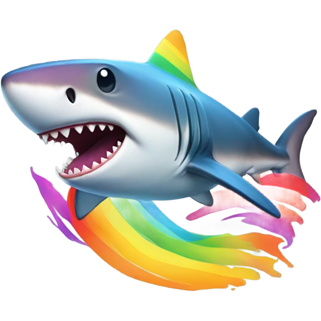 Rainbow stripped shark  emoji