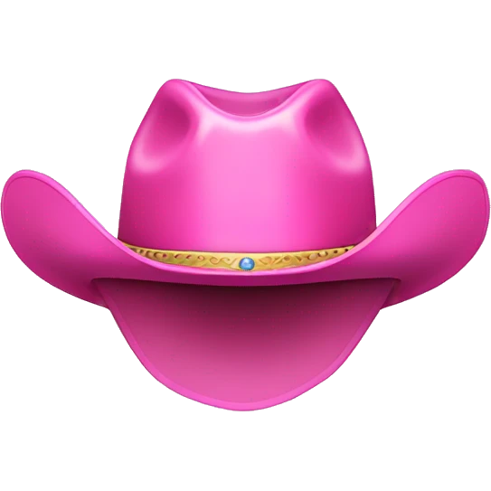 Pink cowboy hat with a crown on it emoji