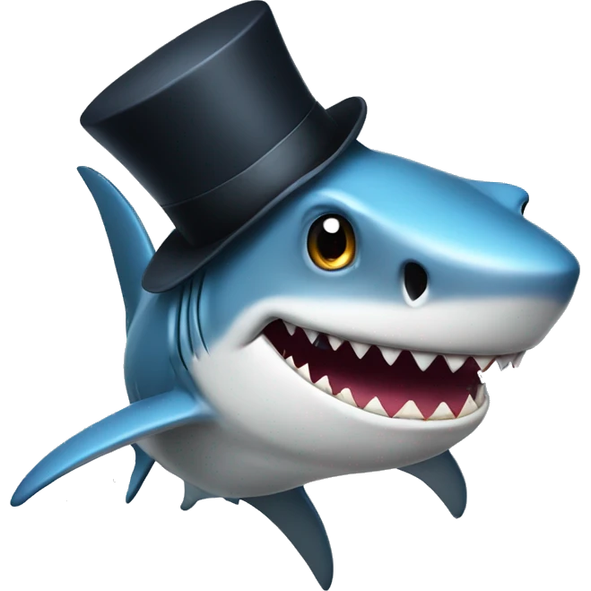 Shark with a top hat emoji