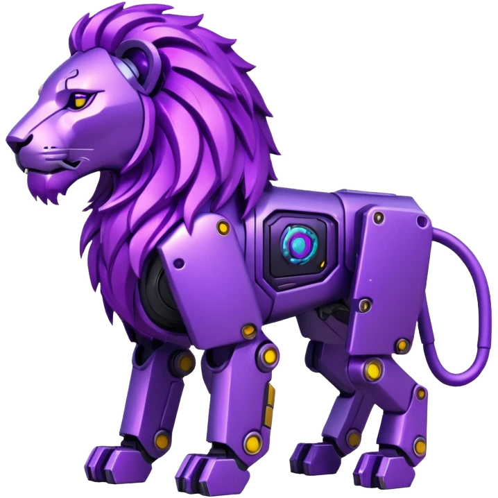 glitter mech lion purple cyberpunk emoji