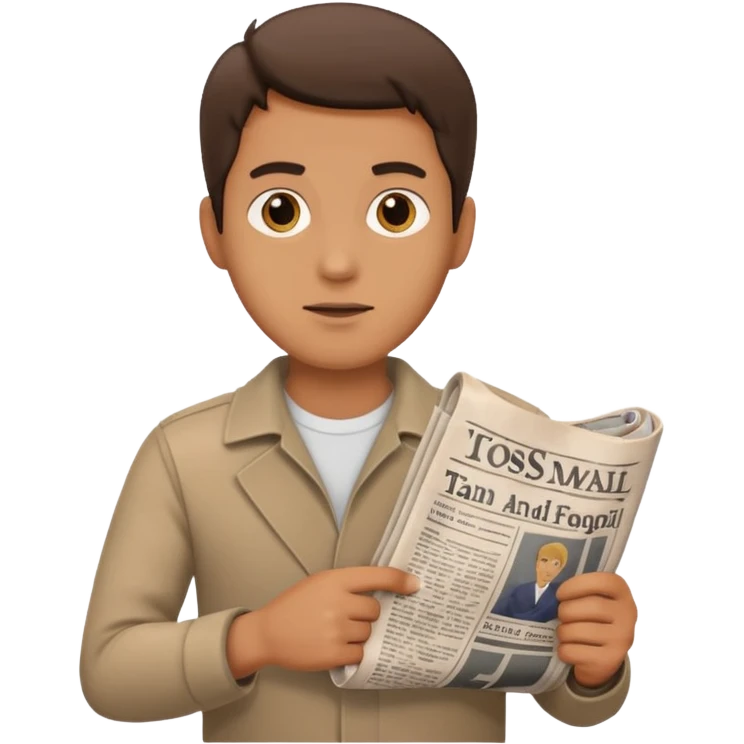 man holding rolled newspaper emoji