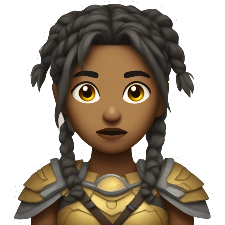 warrior sad face woman emoji