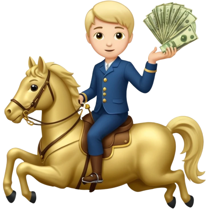 Boy riding money emoji