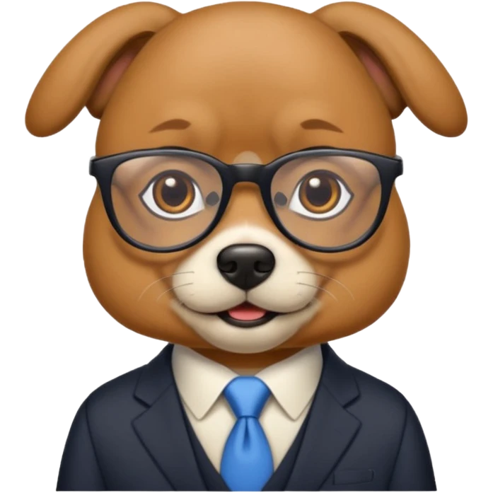 politician dog with glasses emoji