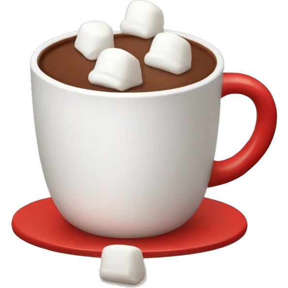 Hot chocolate with marshmallows in a little red coffee cup emoji