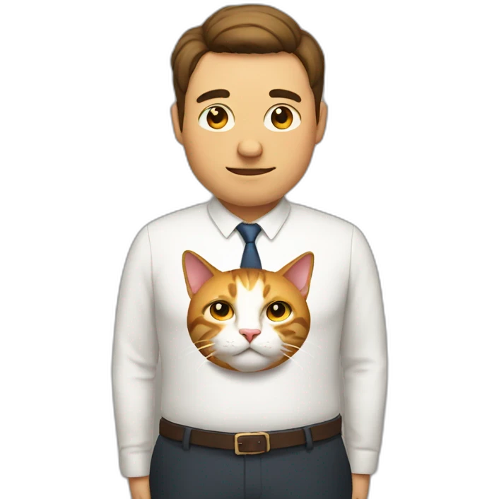 Man with fat cat emoji