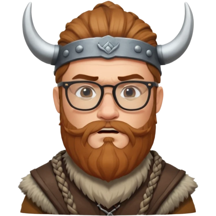 Glasses-Wearing wild viking büst emoji