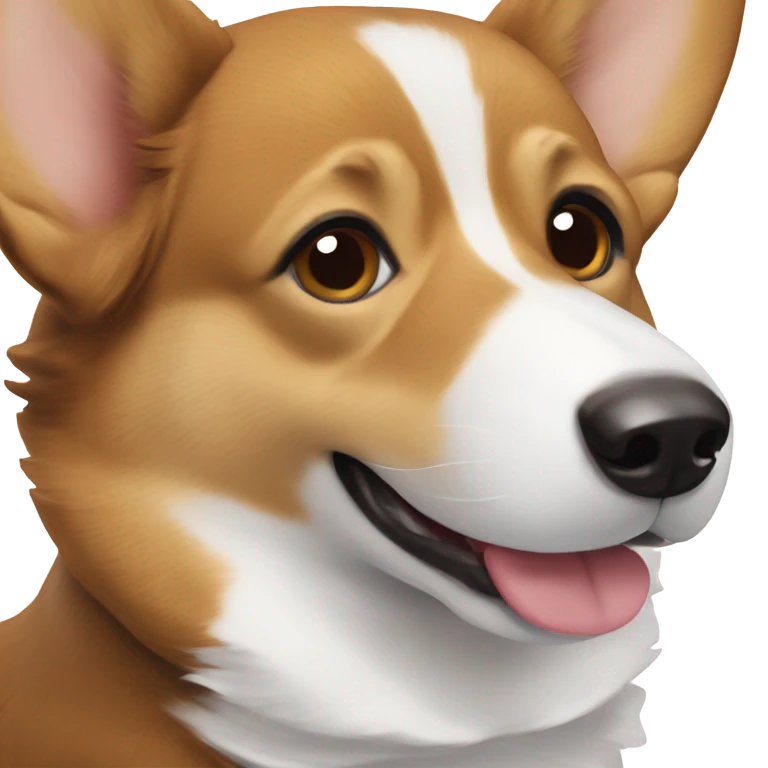 Black brown and white corgi emoji