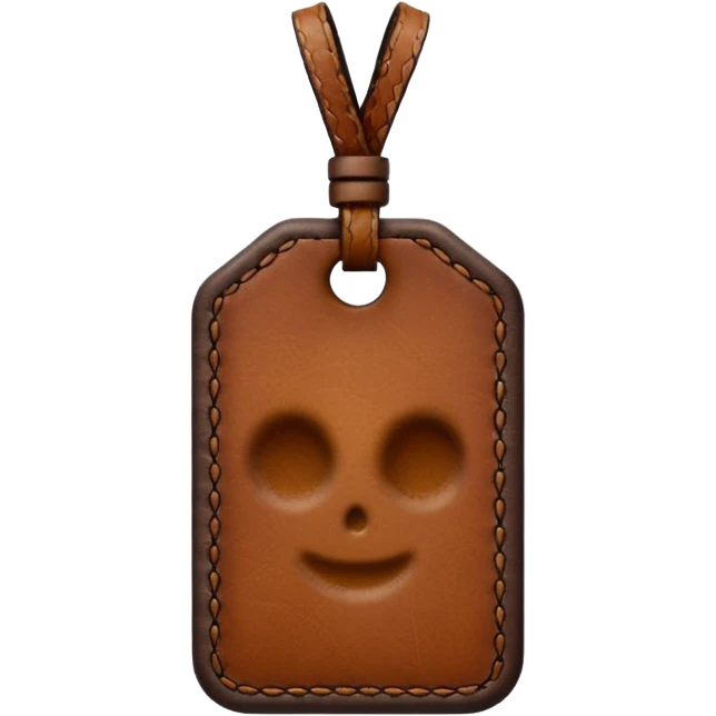 leather tag with stitching lines emoji