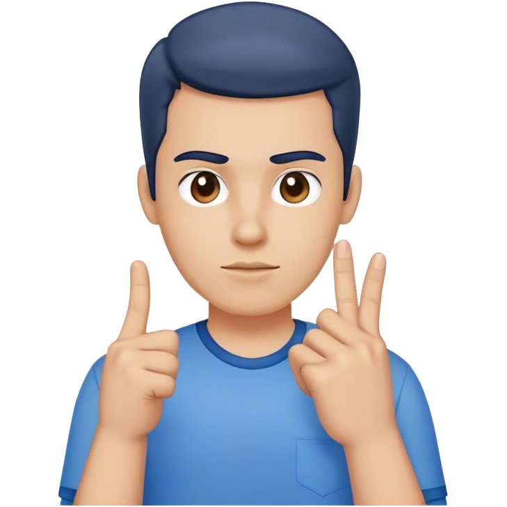 Middle finger with blue shirt on emoji