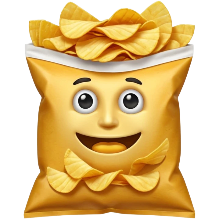 potato chips with taped mouth emoji